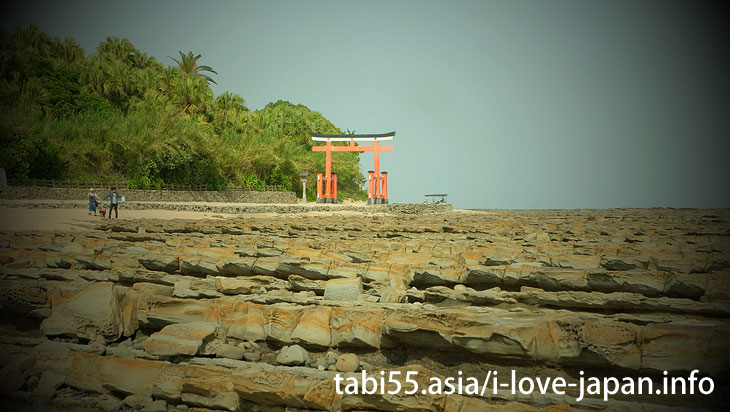 Aoshima shrine is located in Aoshima Island surrounded by Devil's Washboard